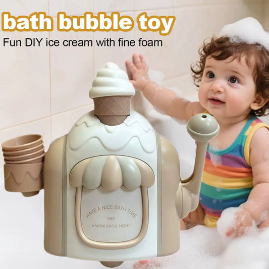 Kids Bubble Foam Machine – Ice Cream Bath Toy for Fun & Stress-Free Bath Time